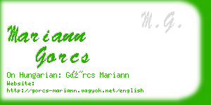 mariann gorcs business card